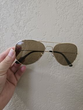 Ray-Ban Aviator Sunglasses - Gold Frame with Brown Lenses